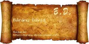 Bárány Dávid névjegykártya
