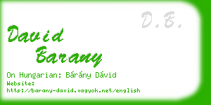 david barany business card