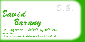 david barany business card